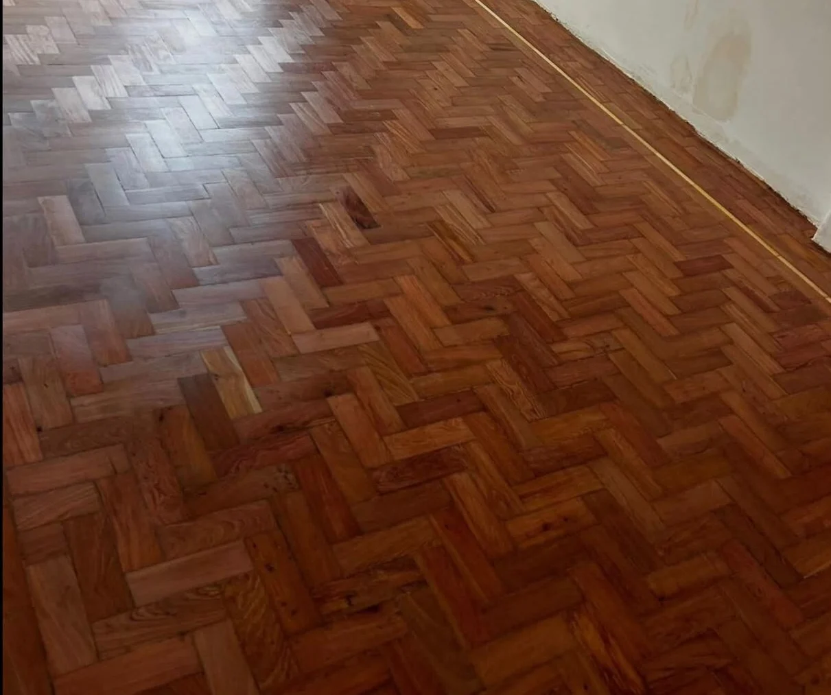 The same floor after sanding and varnishing