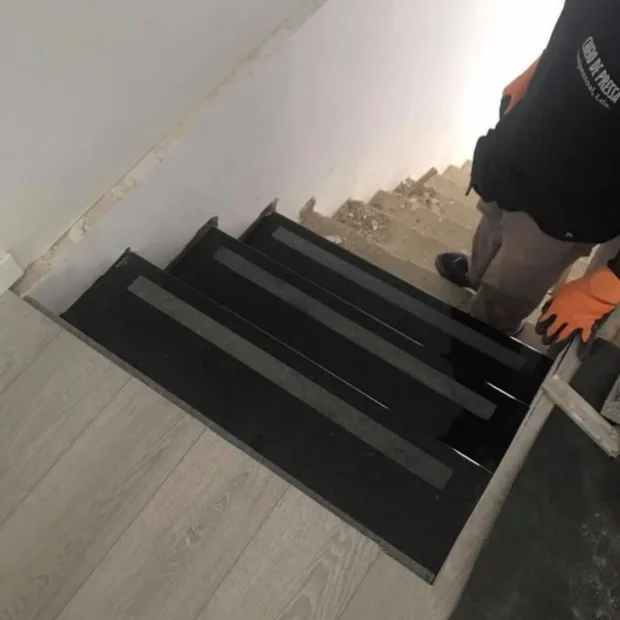 During — laying the stone treads