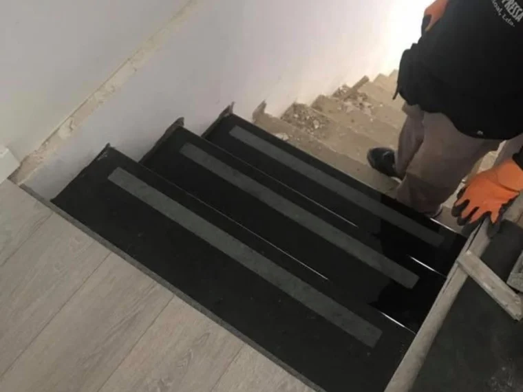 During — laying the stone treads