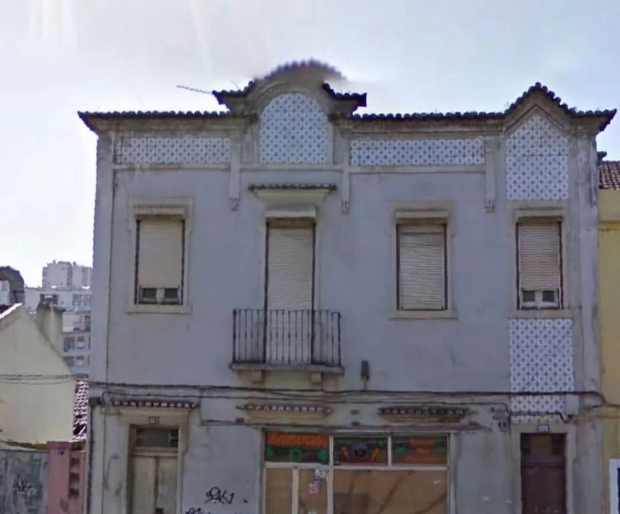 Before — the facade before the works
