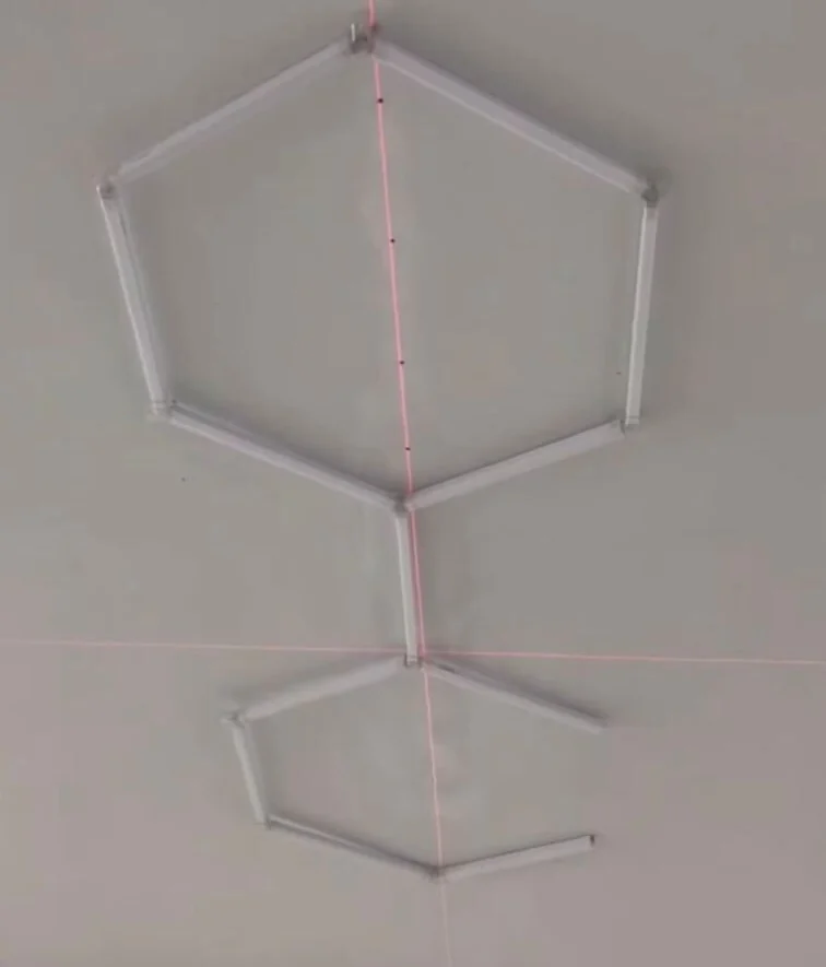 Durante — marcação a laser e montagem da estrutura hexagonal