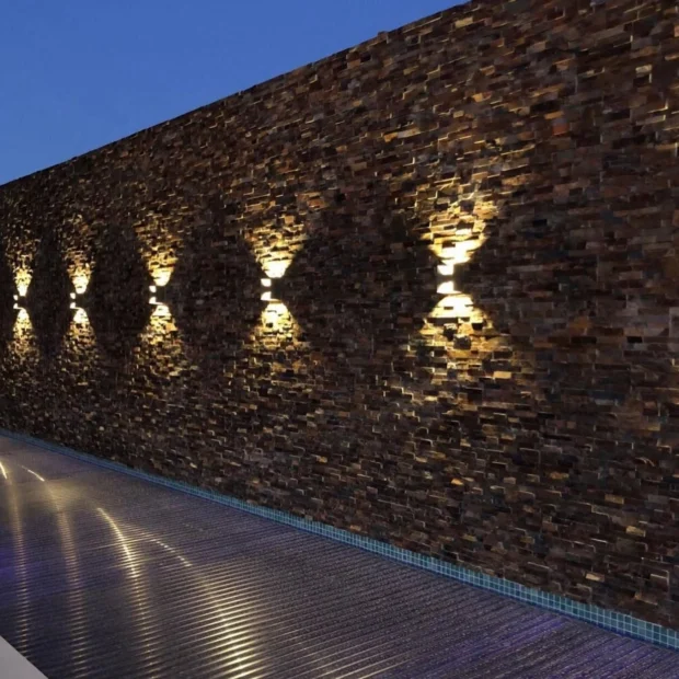 After — stone wall with grazing light