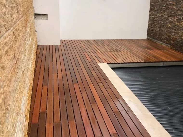 After — timber deck