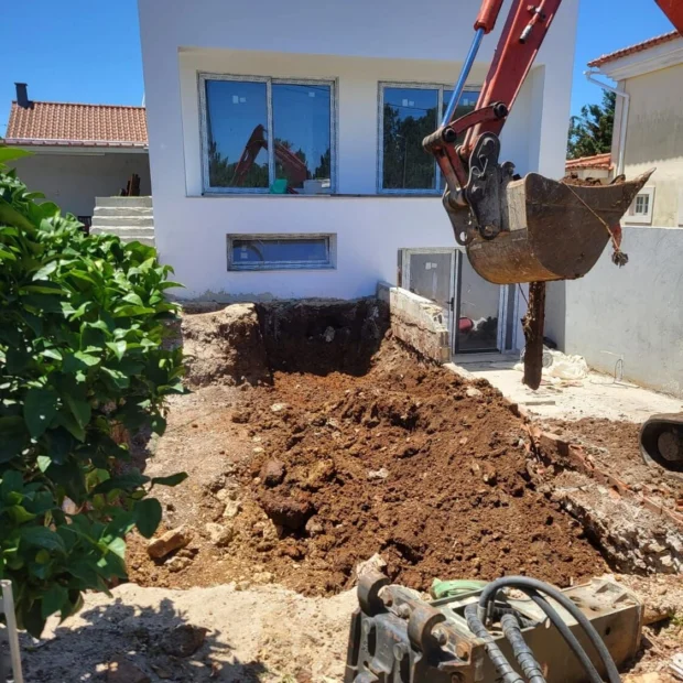 During — excavation to set out the pool