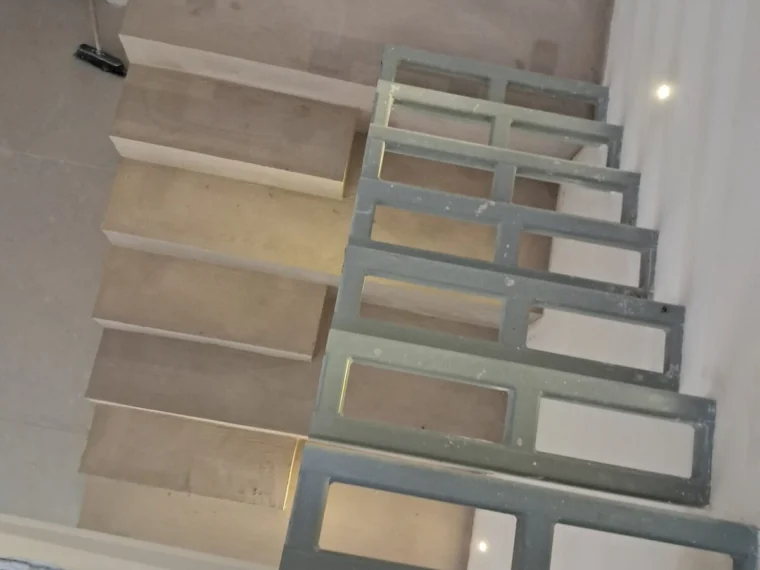 Stair under construction, with the formwork to the treads
