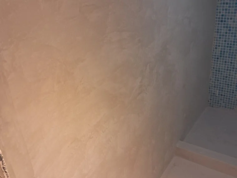 Microcement wall in a shower area