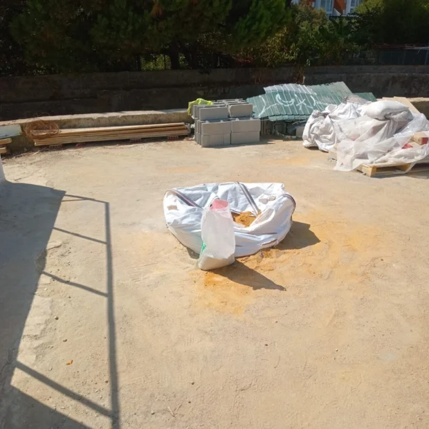 Ground preparation and materials on site