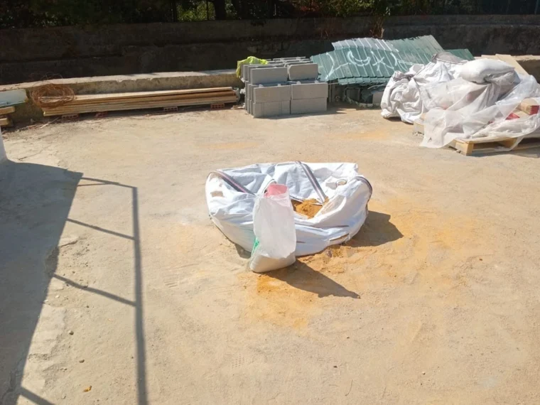 Ground preparation and materials on site