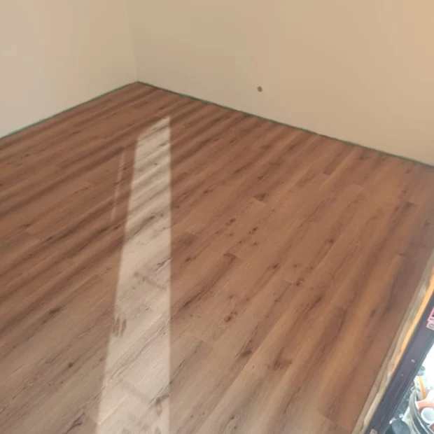 Timber floor laid in a room