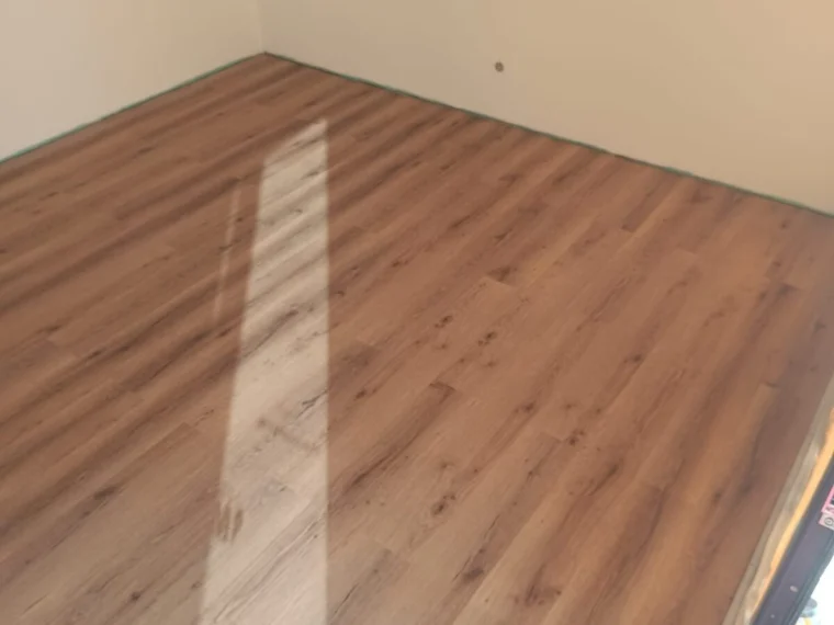 Timber floor laid in a room
