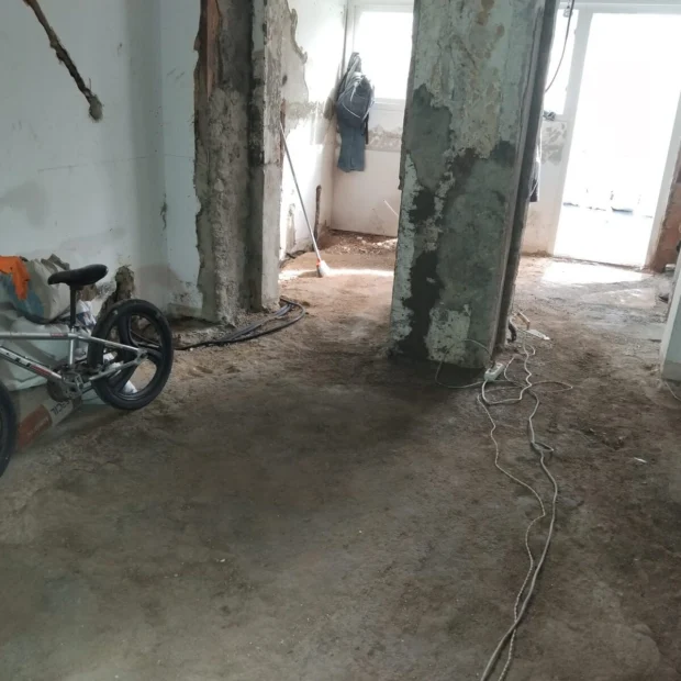 Structure exposed during demolition