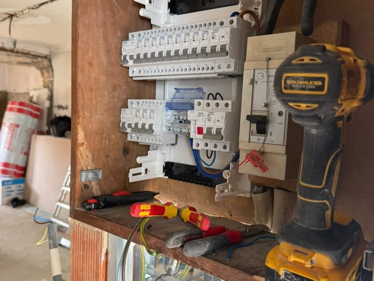Consumer unit being built
